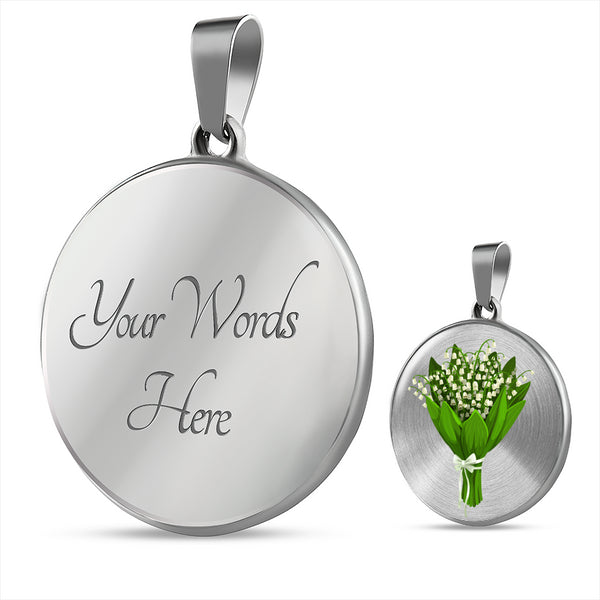 Birth flower jewelry- May lily of the valley engravable birthday necklace - Jewelled by love