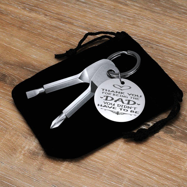 Bonus dad gift..Screwdriver keychain..Thank you for being the dad you didn't have to be - Jewelled by love
