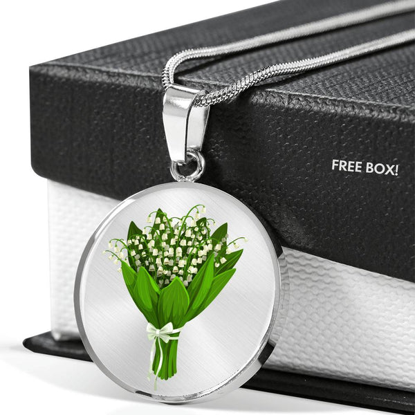 Birth flower jewelry- May lily of the valley engravable birthday necklace - Jewelled by love