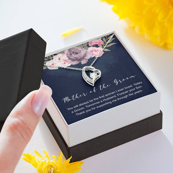 Mother of the groom jewelry gift heart necklace...You will always be the first - Jewelled by love