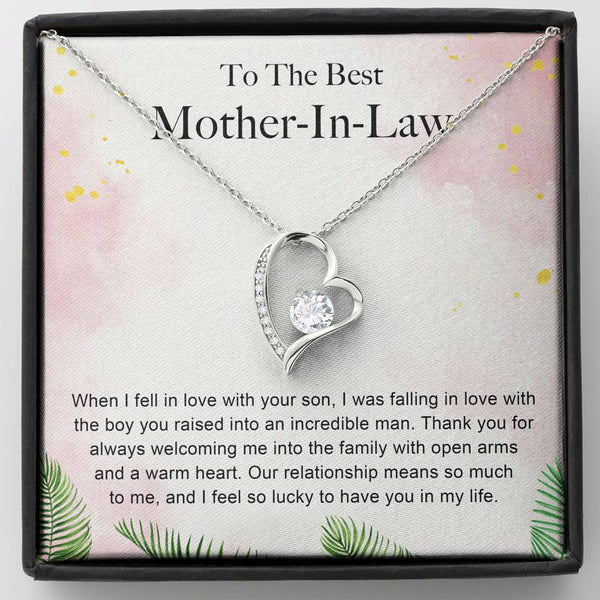 Best Mother In Law, heart pendant necklace...When I fell In Love - Jewelled by love