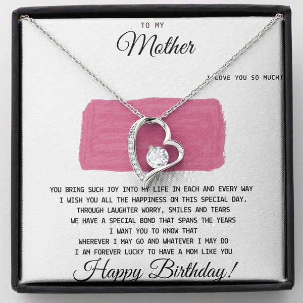 To my Mother - Happy birthday heart necklace - Jewelled by love