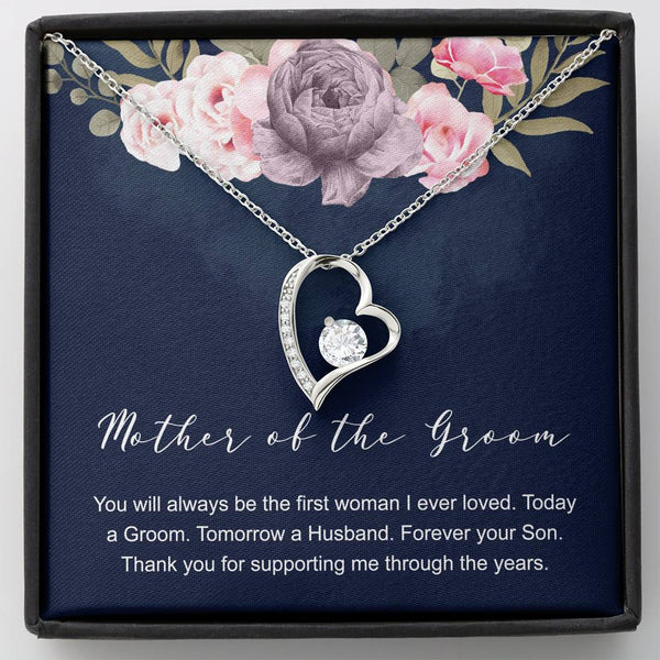 Mother of the groom jewelry gift heart necklace...You will always be the first - Jewelled by love