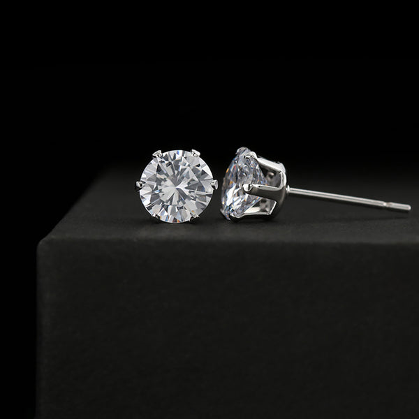 Cubic Zirconia 6mm round Stud earrings - Jewelled by love