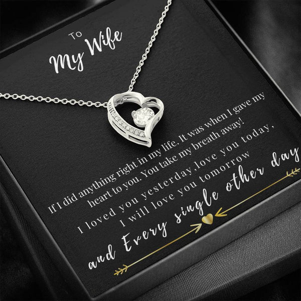 Wife Heart necklace, ......If I did anything right - Jewelled by love