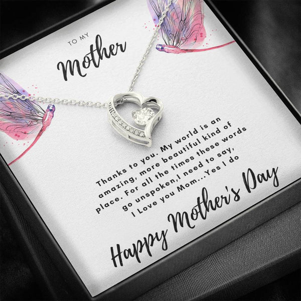Mother's Day Mother Daughter gift, single heart, Thanks to you - Jewelled by love