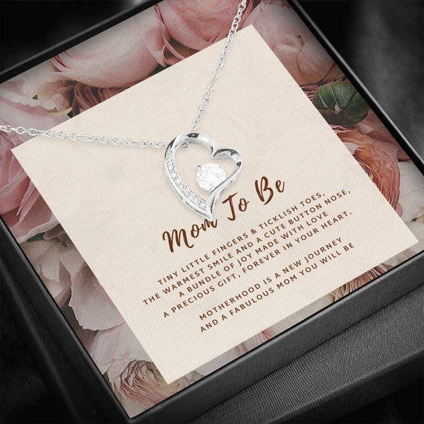 Mom to be heart necklace...Tiny little fingers &ticklish toes - Jewelled by love