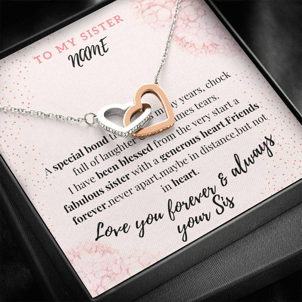 Personalized necklace for sister..A special bond that spans many years - Jewelled by love