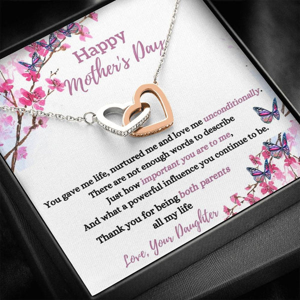 Single Mom, Mother's day necklace gift....You gave me life - Jewelled by love