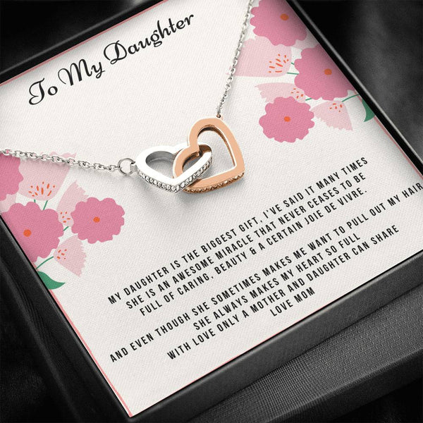 To my daughter dainty heart necklace.....My daughter is the biggest gift - Jewelled by love