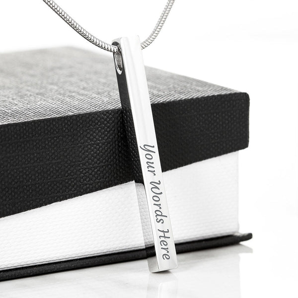 Personalized Vertical Bar 2 sided necklace.. You are my sun, my moon, - Jewelled by love