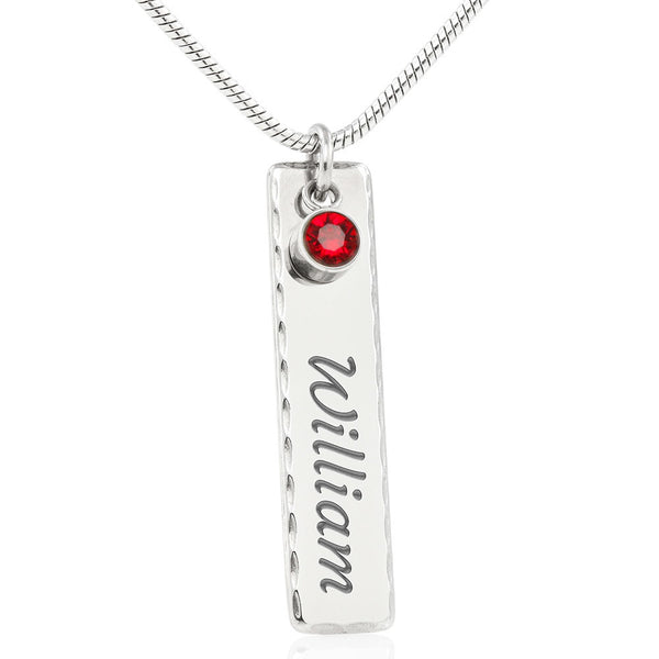 Birthstone Necklace with Message - Jewelled by love