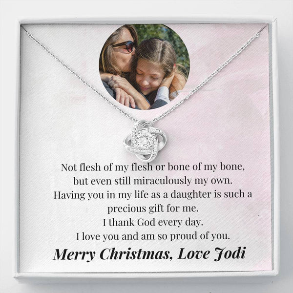 Bonus daughter Custom Christmas necklace... Not flesh of my flesh - Jewelled by love