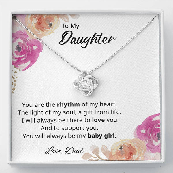 Daughter  necklace Gift..You are the rhythm of my heart.. from Dad - Jewelled by love