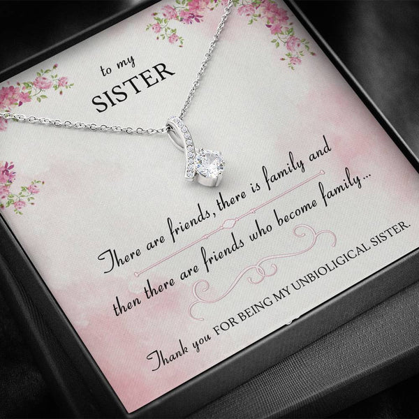 Unbiological sister jewelry gift for best friend, Pendant necklace To my sister - Jewelled by love