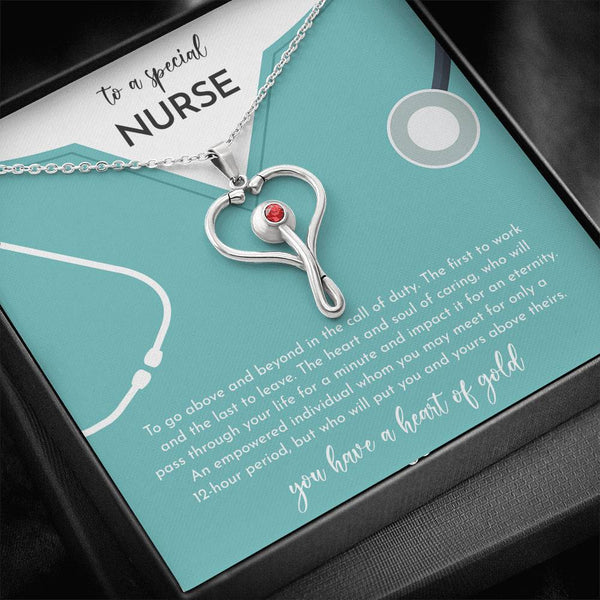 To a special Nurse Stethoscope necklace - Jewelled by love