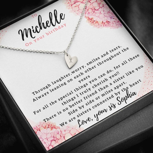 Personalized birthday hand stamped necklace jewelry, From sister - Jewelled by love