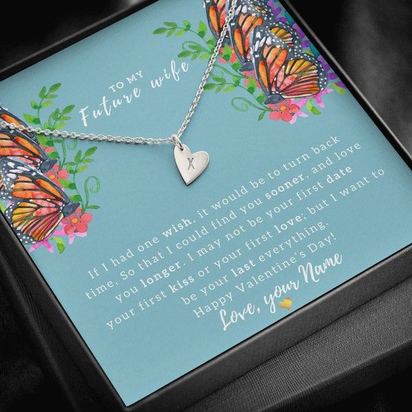 To My Future Wife Personalized Heart Charm Necklace Gift...If I Had One Wish - Jewelled by love