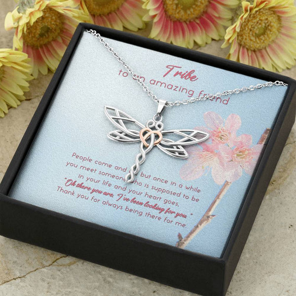Tribe Dragonfly necklace, To an amazing Friend - Jewelled by love