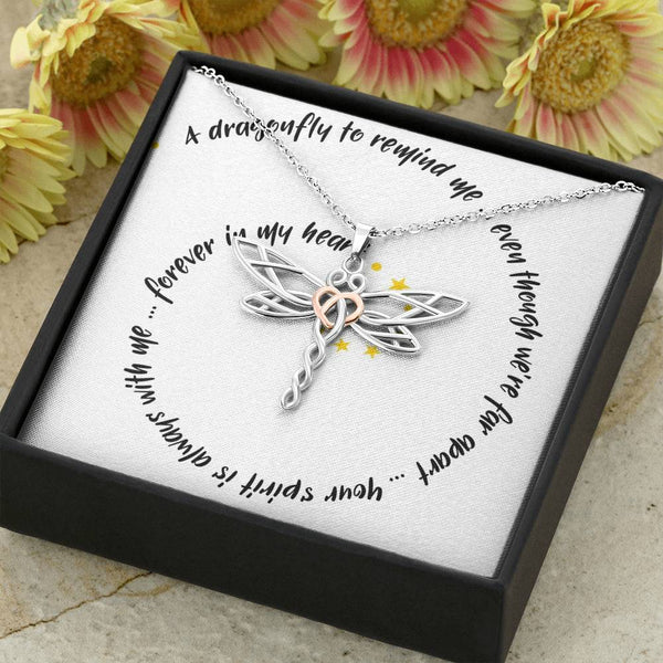 Memorial gift for women,Dragonfly necklace.....A dragonfly to remind me - Jewelled by love