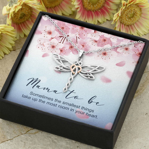 Mama to be Dragonfly necklace gift for her... Sometimes the smallest - Jewelled by love