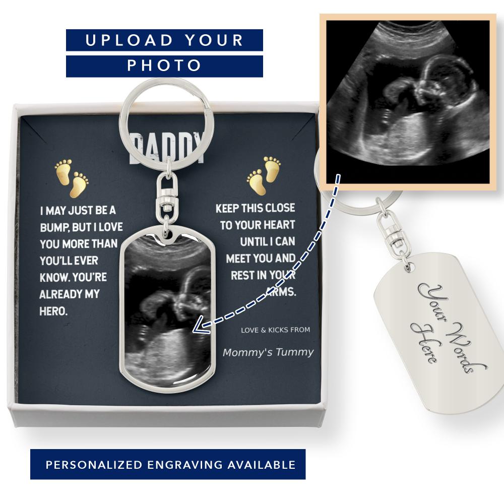 New dad keyring gift from baby sonogram keychain