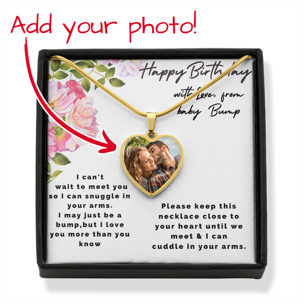 Happy Birthday heart necklace,Personalized Photo upload, Pregnant Daughter Necklace, Sonogram, Ultrasound - Jewelled by love
